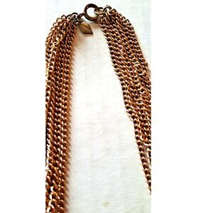 Attractive Sarah Coventry 6-strand Gold-tone Chain Necklace